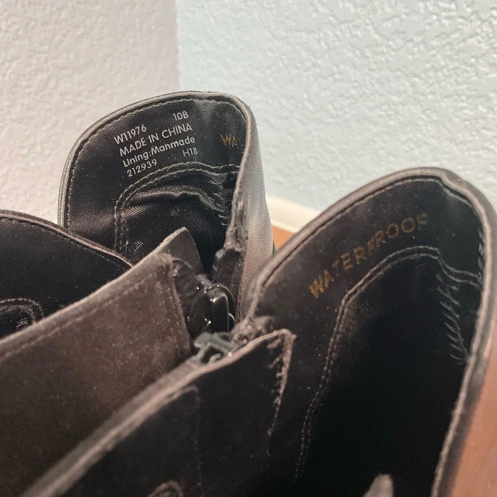 Cole Haan Black Ankle Boots with Buckle Detail size 10